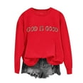 thumbnail image 2 of Under 10 dollars! Women's Oversized Sweatshirt Embroidery Casual Long Sleeve Fleece Pullover Tops, 2 of 4