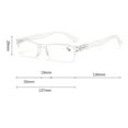thumbnail image 3 of 5 Pairs of Transparent Retro Rectangle Spring Hinge Reading Glasses 2.00 for Men and Women, Clear Half Rimless Lightweight Plastic Readers +2.00, 3 of 7