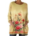 thumbnail image 2 of Women's Long Sleeve Casual Loose Fit T-Shirt with Pockets for Everyday Wear, 2 of 7