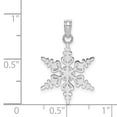 thumbnail image 4 of Auriga Fine Jewelry 14K White Gold Polished Snowflake Charm for Women, 4 of 6