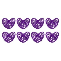 Uxcell 12Pcs Heart Shaped Rattan Ball Vase Filler Natural Rattan for Wedding Home Decoration Light Purple 2 in