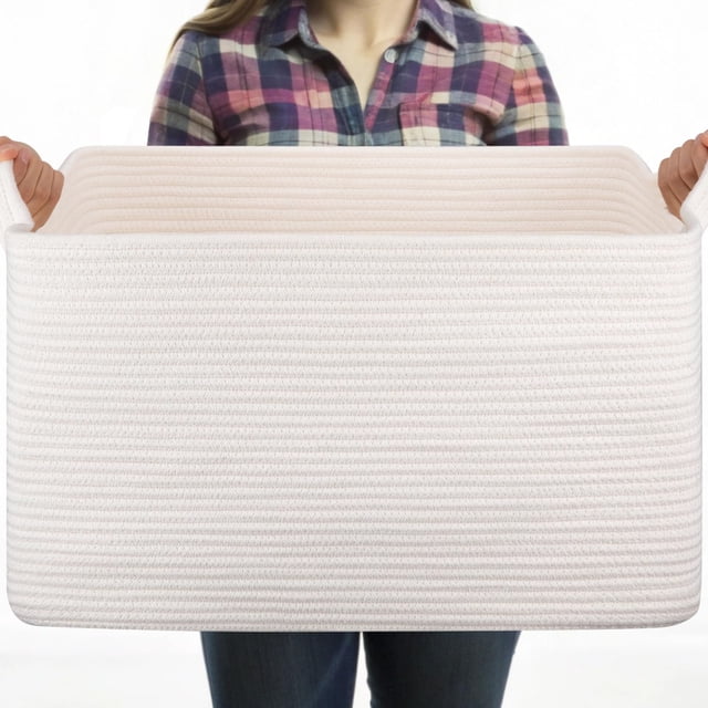 Cestas de almacenamiento OIASKET para organizar juguetes o guarderías, color blanco
