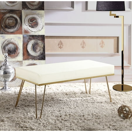 Chic Home Aldelfo Bench Pu Leather Upholstered Hairpin Legs