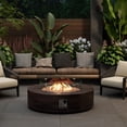 thumbnail image 6 of VENTOPYR 40.5-inch Outdoor Propane Fire Pit Coffee Table w Concrete Round Base Patio Heater, 50,000 BTU Stainless Steel Burner, Free Lava Rocks, Wind Guard, Rain Cover, 6 of 8