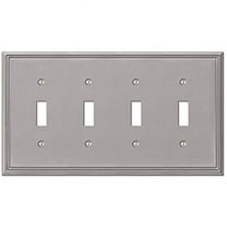 Amerelle 77T4BN Moderne Wallplate 4 Toggle Cast Metal Brushed Nickel 1-Pack