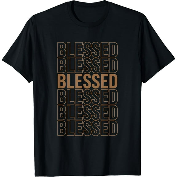 Brown Blessed Brown Color Graphic T-Shirt