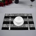thumbnail image 2 of MKHERT Abstract Stripes with The Zebra Prints Black and White Placemats Table Mats for Dining Room Kitchen Table Decoration 12x18 inch,Set of 6, 2 of 4