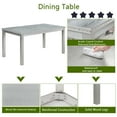thumbnail image 3 of Aukfa Dining Table Set for 6, Rectangular Wood Kitchen Table W/ Crystal Decoration for Kitchen/Dining Room,Gray, 3 of 8