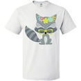 thumbnail image 3 of Inktastic Hipster Raccoon, Raccoon With Glasses, Flowers T-Shirt, 3 of 5