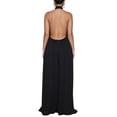 thumbnail image 4 of hirigin Women Sleeveless Halter Jumpsuit, Backless Wide Leg Solid Color Cool Summer Clothing, 4 of 9