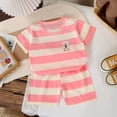 thumbnail image 2 of Little Boy Sleepwear Set Cartoon Tee Shorts 18-24 Months 2-3 Years 3-4 Years Skin Friendly Organic Cotton Easy Pull On Daily Wear Breathable Lightweig (9-18 Months,Pink), 2 of 3