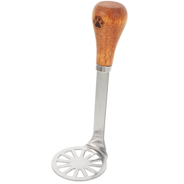 Machacador de papas de acero inoxidable con mango de madera, para puré de papas, verduras, frutas, frijoles y alimentos para bebés.