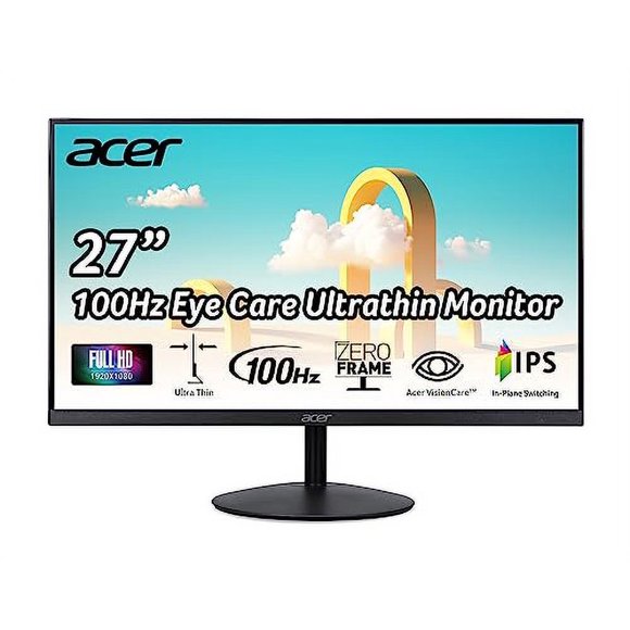 Acer 27" IPS Ultraslim FreeSync Monitor (1920 x 1080), 100Hz, Black