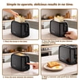 thumbnail image 4 of 2 Slice Toaster with Wide Slots 6 Level Browning Control,Removable Easy to Clean Crumb Tray,Auto Shut-off and Cancel Button Stainless Steel, Black, 4 of 12
