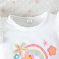 thumbnail image 7 of Girls Outfits Toddler Baby Girls Summer Floral Rainbow Print Flutter Sleeve Top and Shorts Two Piece Outfit Playwear Girl Outfits White 6 Months-9 Months, 7 of 7