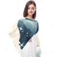 thumbnail image 4 of Starry Polar Bear Chiffon Yarn Silk Hair Scarf for Women - Breathable Translucent Lightweight Wrap Shawl - 180x73cm Size Accessory, 4 of 6