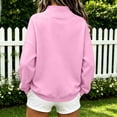 thumbnail image 6 of Summer Sweatshirts For Women No Hood Lightweight Crewneck Shirt Long Sleeve Pullover Casual Hoodless Hoodie Pink L, 6 of 7