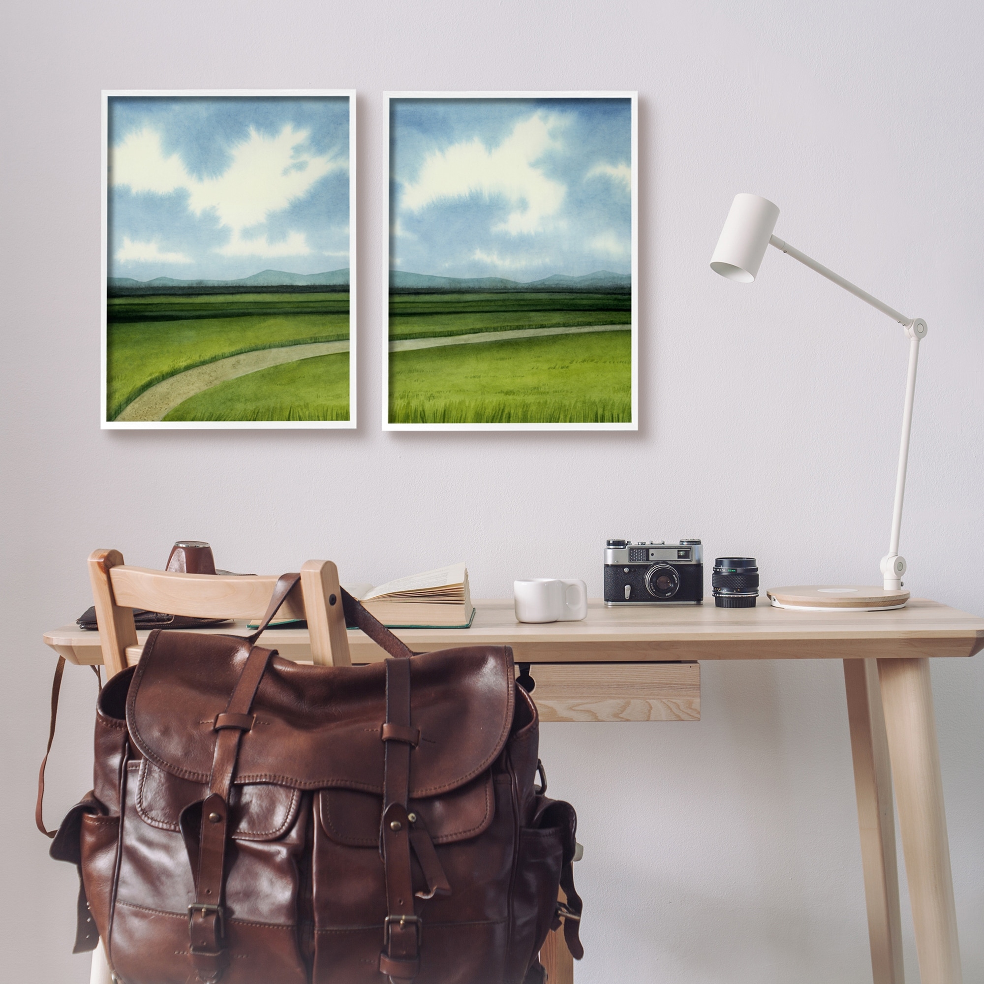 Stupell Industries Rural Cloudy Countryside Green Fields Design, 16 x 20, Design by Grace Popp