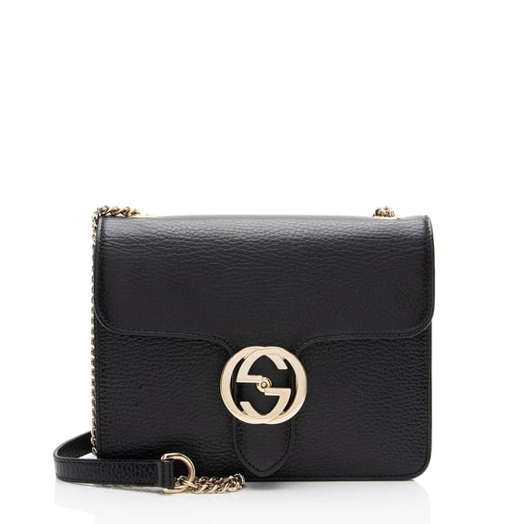 Pre-Owned Gucci Grained Calfskin Interlocking G Small Shoulder Bag
