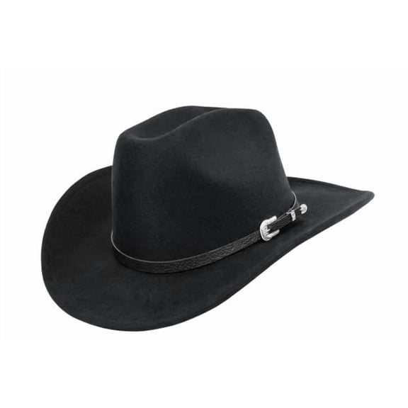 Silver Shimmer Society Black Cowgirl Hat for Women – Wide Brim Western Hat, Structured Rancher Style with Adjustable Band (56–58 cm) for Concerts, Travel & Everyday Wear