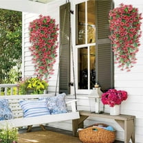 AuroraX Eucalyptus Garland for Decoration,Artificial,2.5 Ft Thanksgiving Floral Garland,Faux Christmas Vines,for Porch,Outdoor,Red