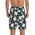thumbnail image 3 of Kdxio Lilies Flowers Print Mens Sleep Shorts Bottoms Soft Comfy Pajama Wear Pants with Drawstring Pockets, 3 of 7