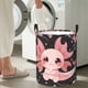 thumbnail image 5 of Balery Chibi Axolotl Sakura Fantasy Cesta de ropa redonda con asas, impermeable, independiente, para ropa, juguetes, dormitorio y familia-Medium, 5 of 6