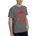thumbnail image 2 of Stranger Things Group Shot Bike Ride Upside Down Silhouette Men's Basic Short Sleeve T-Shirt Deep Heather Small, 2 of 5