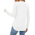 thumbnail image 3 of JYLFC Women Shirts V Neck Tunic Tops Long Sleeve Shirts Curved Hem, White 2XL, 3 of 4