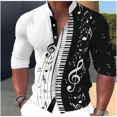 thumbnail image 1 of Camisa de manga larga con cuello alto y estampado creativo para hombre, nueva moda , para fiestas al aire libre, tela suave y cómoda de alta calidad, 1 of 6