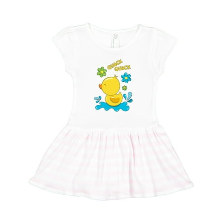 

Inktastic Quack Quack Cute Duckling with Flowers Gift Toddler Girl Dress