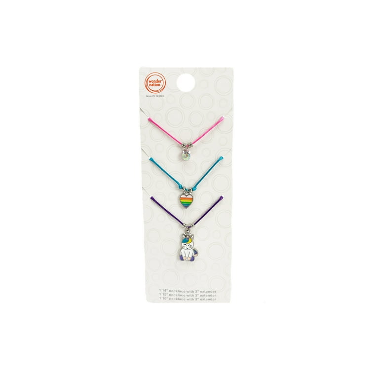 Wonder Nation Silver-Tone Trio Bright Girls Unicorn Layered Wonder Nation Silver-Tone Trio Bright Girls Unicorn Layered