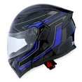 thumbnail image 2 of 1Storm Adult Motorcycle Modular Flip up Street Bike Full Face Dual Visor Helmet HB-B89CLS Arrow Blue, 2 of 5