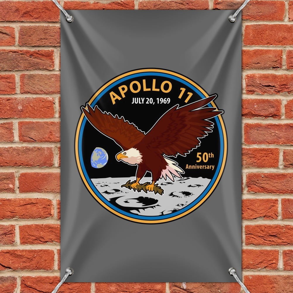 NASA Apollo 11 50th Anniversary Patch with Eagle on The Moon Home Business Office Sign