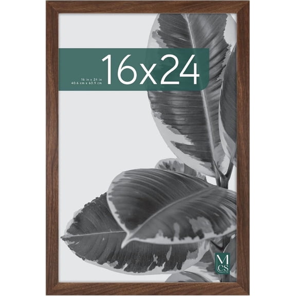 MCS Studio Gallery 16x24 Poster Frame Walnut Woodgrain Engineered Wood, Vertical & Horizontal Wall Hanging Large Picture Frame for Photos, Posters & Art Prints (1-Pack)