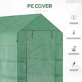thumbnail image 3 of Walk-in Greenhouse, PE Cover, 3-Tier Shelves, Steel Frame Hot house, Roll-Up Zipper Door for Flowers, 3 of 6