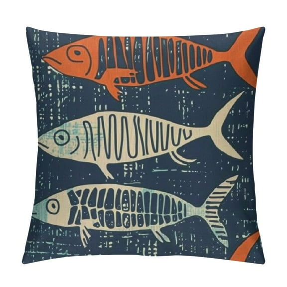 Qinduosi Throw Pillow Covers Decorative Linen Pillowcases Colorful Pillow Case Set of Nautical Theme Square Cushion Covers for Sofa Bedroom Couch Home Outdoors White