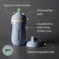thumbnail image 3 of Tommee Tippee Insulated Multi-Lid Toddler Sporty Cup, 12m+, 9oz, Non-Spill, Blue, 1 Pack, 3 of 8
