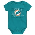 thumbnail image 2 of Newborn & Infant Aqua/Orange/Heather Gray Miami Dolphins Three-Pack Eat, Sleep & Drool Retro Bodysuit Set, 2 of 4