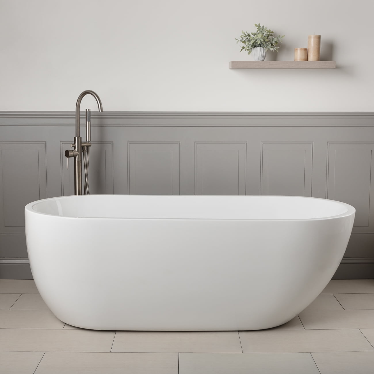 Vintage Tub & Bath Mandy 51 Inch Acrylic Contemporary Freestanding Tub