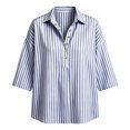 thumbnail image 5 of Cotton Linen Tops for Women Striped Long Sleeve Tops Soft Loose Fit Casual Fashion T-Shirt Tops for Holiday Daily Wear by Gbobgt Blue L, 5 of 6