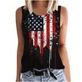 thumbnail image 2 of VKOYWKM Womens American Flag Tank Tops 4th of July USA Flag Tank Shirts Sleeveless Crew Neck Patriotic Tops Stars and Stripes Print Tank Top, 2 of 5
