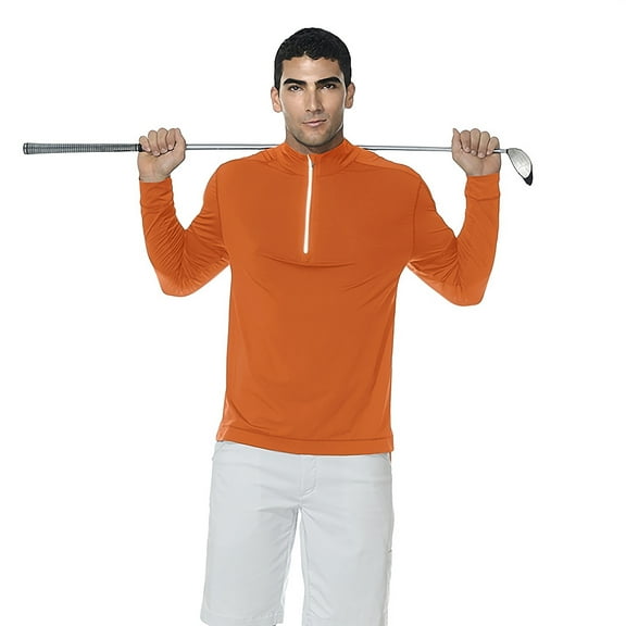 bloquv men's mock zip long sleeve uv top
