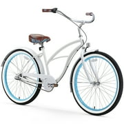 sixthreezero Body Ease Women's 3-Speed Beach Cruiser Bicycle, 26" Wheels and 17" Frame, White