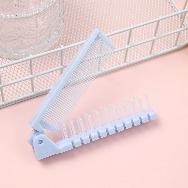 Portable Folding Mini Hair Comb for Travel | Anti-Static Curly & Straight Hair Detangler | Compact Pocket Size Styling Brush