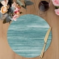 thumbnail image 3 of Duck Green Round 13 Inch Placemats Set of 2, Vintage Modern Abstract Art Ombre HeatResistant Non Slip Place Mats for Dining Table, Wipeable Braided Kitchen Table Mats for Housewarming, 3 of 9