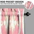 thumbnail image 3 of Vintage Watercolor Pink Oil Painting Tier Cafe Curtains for Bathroom Living RV Rod Pocket Window Drapes 36 Inch 2 Panels Set 28"x36" 2 Panels Window Treatment Tiers, 3 of 4