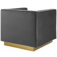 thumbnail image 4 of Maklaine Modern Performance Velvet Armchair in Gray/Gold (Set of 2), 4 of 4