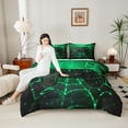 thumbnail image 4 of Manfei Teens Adults Spider Web Gamer 3 Pieces Queen Comforter Set,Video Game Ultra Soft Bedding Sets,Black Green Gamepads Bedding Comforter Set Breathable,Super Cozy Room Decor,Reversible, 4 of 8