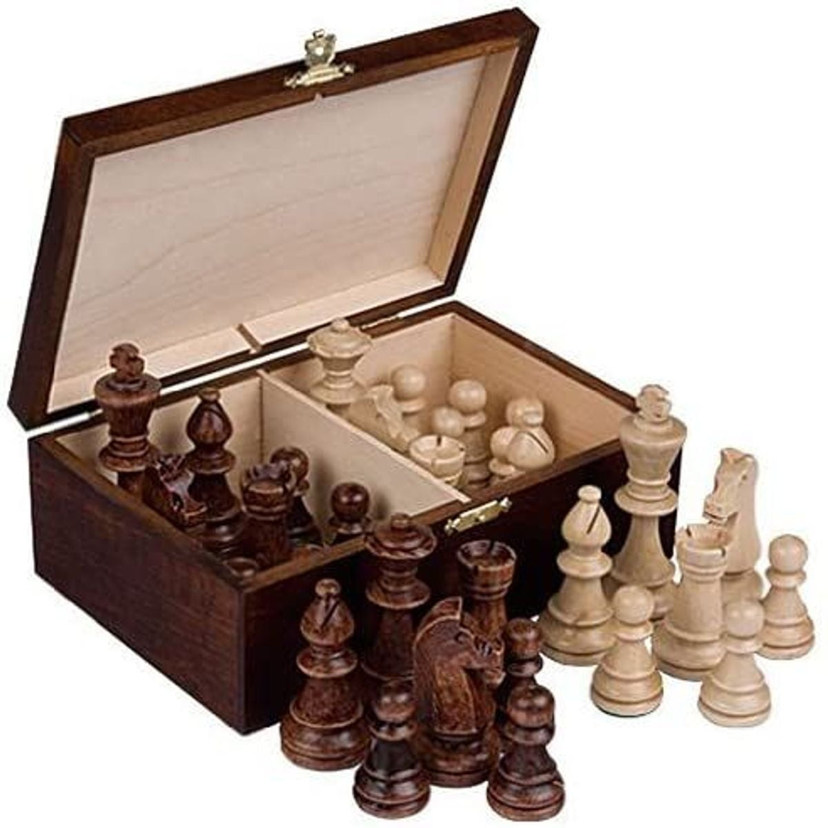32 Pieces chess set with wooden Coffee table and skin box 